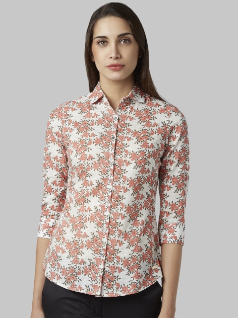 

Park Avenue Women White Regular Fit Printed Casual Shirt