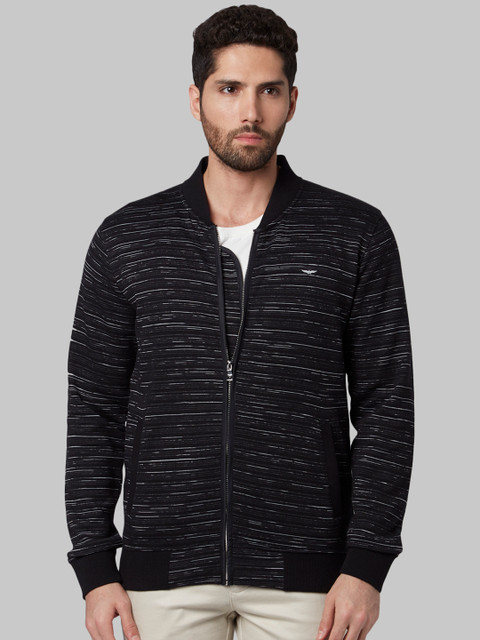 

Park Avenue Men Black Self Design Sweatshirt