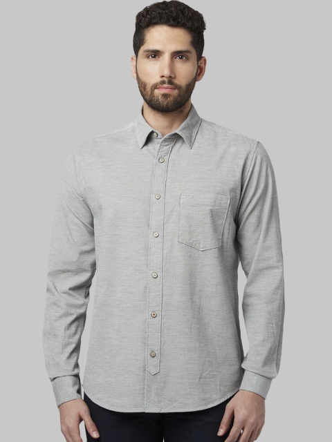 

Park Avenue Men Grey Slim Fit Solid Casual Shirt