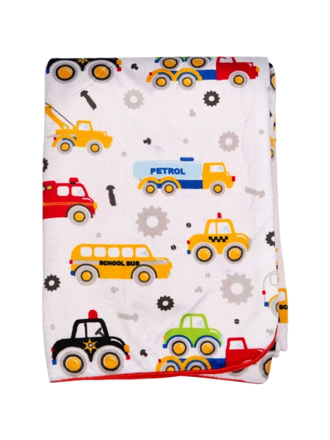

MeeMee Off-White & Red Abstract Mild Winter 300 GSM Double Bed Blanket