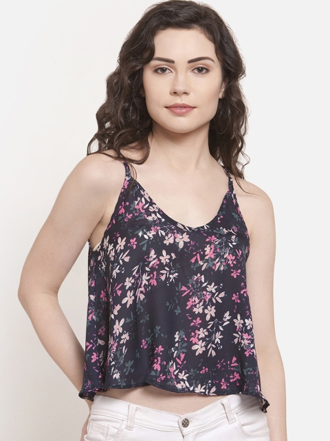 

Martini Women Navy Blue Printed High-Low Top