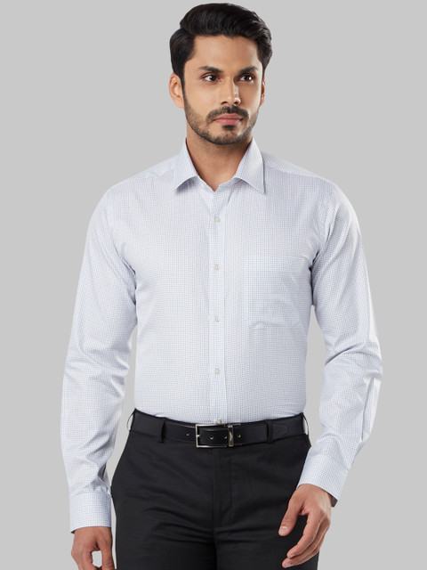 

Raymond Men White Regular Fit Checked Formal Shirt