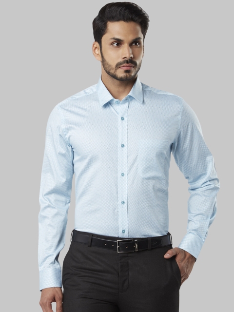 

Raymond Men Blue Regular Fit Checked Formal Shirt