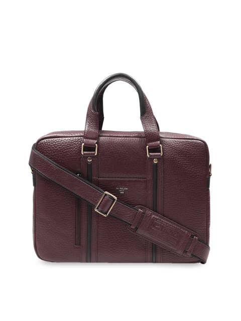 

Da Milano Unisex Purple Solid Leather Laptop Bag