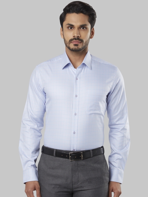 

Raymond Men Blue Regular Fit Checked Formal Shirt