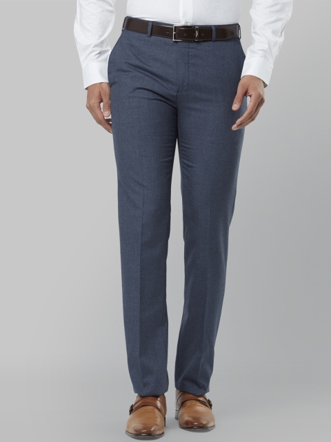 

Raymond Men Blue Regular Fit Solid Formal Trousers