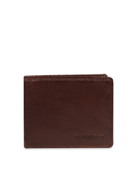 

CALFNERO Men Brown Solid Genuine Leather Two Fold Wallet