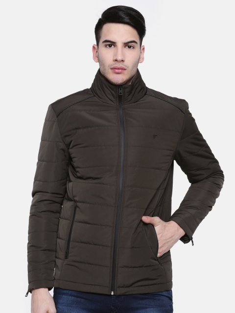 

t-base Men Olive Green Solid Lightweight Jacket