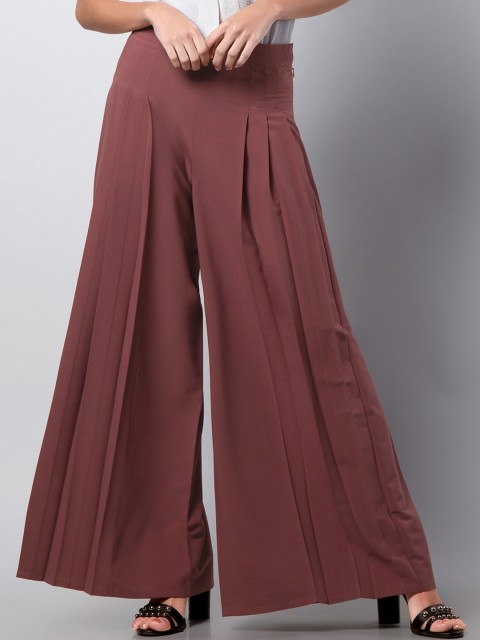 

FabAlley Women Pink Solid Wide Leg Palazzos