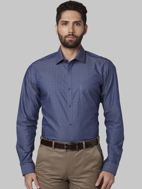 

Park Avenue Men Blue Regular Fit Printed Formal Shirt