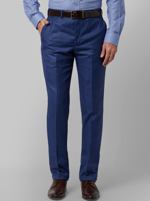 

Park Avenue Men Blue Regular Fit Solid Formal Trousers