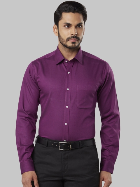 

Raymond Men Purple Slim Fit Self Design Party Shirt