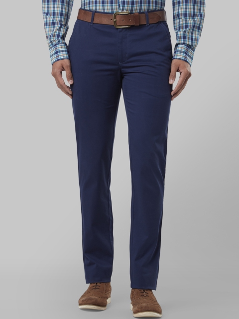 

Raymond Men Blue Slim Fit Solid Formal Trousers