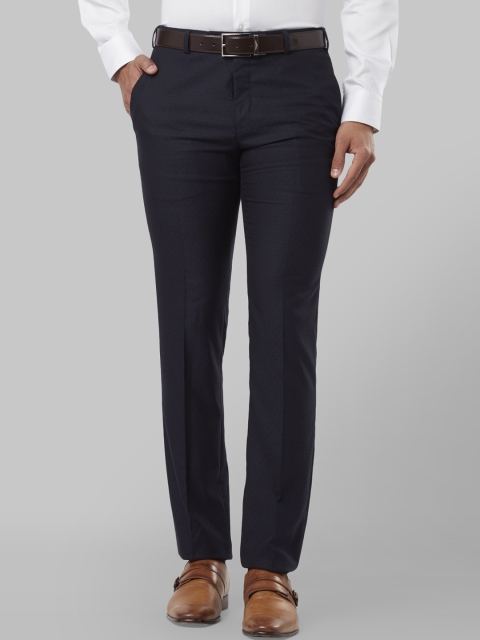 

Raymond Men Blue Slim Fit Solid Formal Trousers