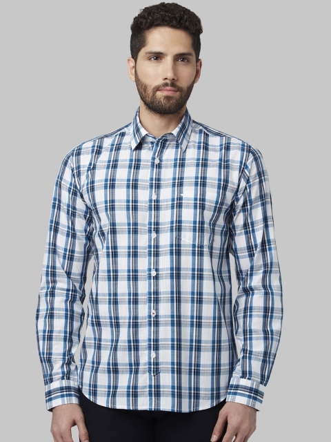 

Park Avenue Men Blue Slim Fit Checked Casual Shirt