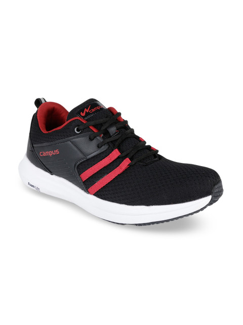 

Campus Men Black & Red Mesh Running Shoes