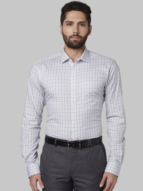 

Park Avenue Men Grey Slim Fit Checked Formal Shirt