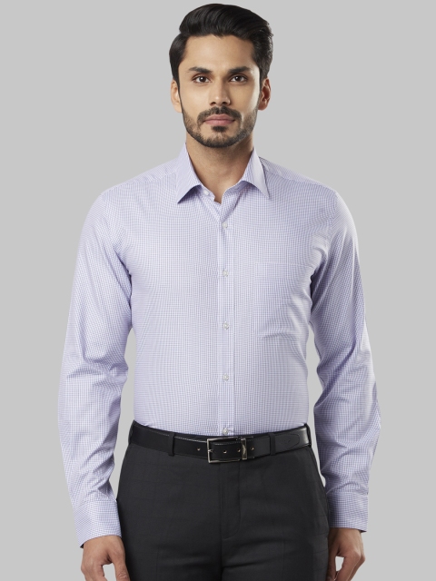 

Raymond Men Violet Regular Fit Checked Formal Shirt