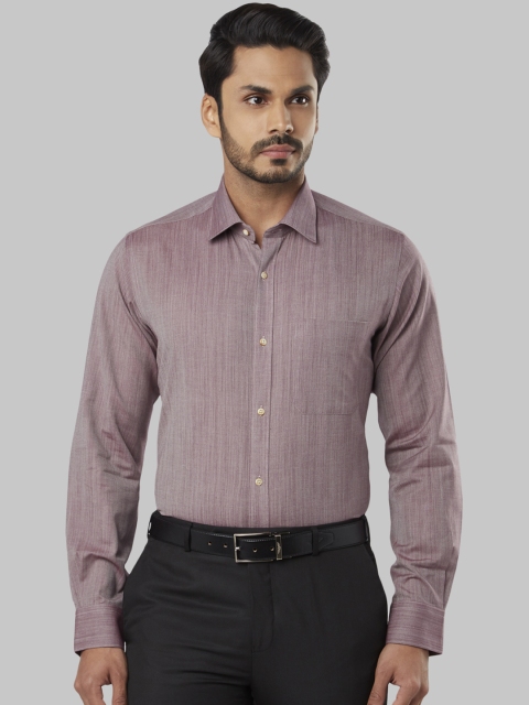 

Raymond Men Mauve Regular Fit Self Design Formal Shirt