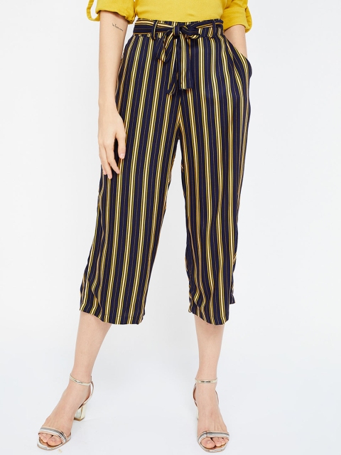 

Bossini Women Navy Blue Regular Fit Striped Culottes