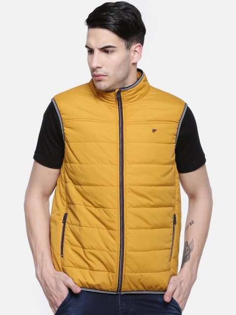 

t-base Men Yellow Solid Lightweight Puffer Jacket