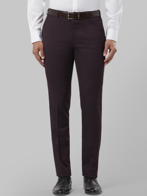 

Raymond Men Violet Slim Fit Solid Formal Trousers
