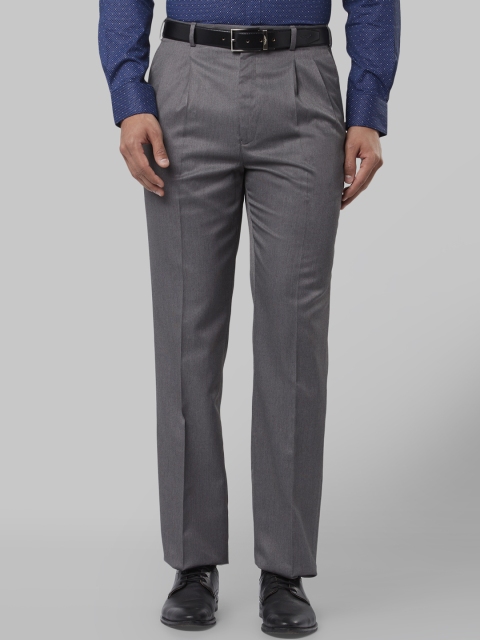 

Raymond Men Grey Regular Fit Self Design Formal Trousers