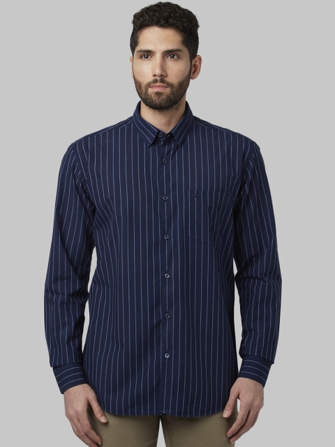 

Park Avenue Men Blue Slim Fit Striped Casual Shirt