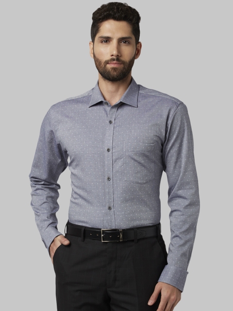 

Park Avenue Men Grey Slim Fit Self Design Formal Shirt