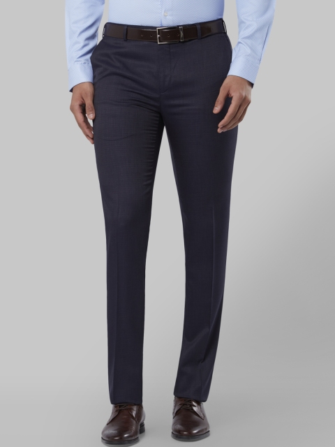 

Raymond Men Blue Slim Fit Solid Formal Trousers