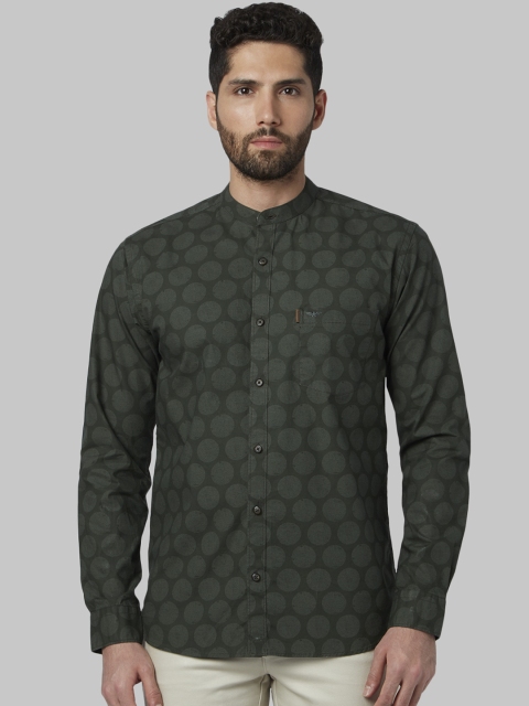 

Park Avenue Men Green Slim Fit Printed Casual Shirt
