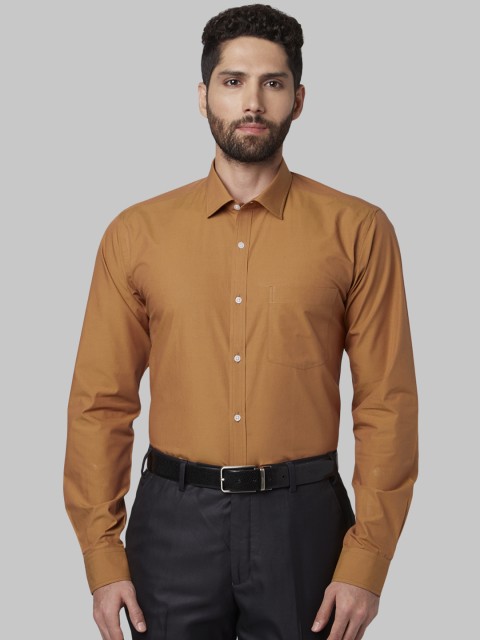 

Park Avenue Men Mustard Yellow Slim Fit Solid Formal Shirt