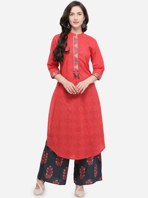 

Stylee LIFESTYLE Women Coral Printed Straight Kurta