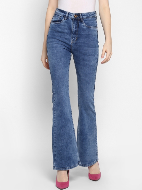 

FOSH Women Blue Bootcut Mid-Rise Clean Look Stretchable Jeans