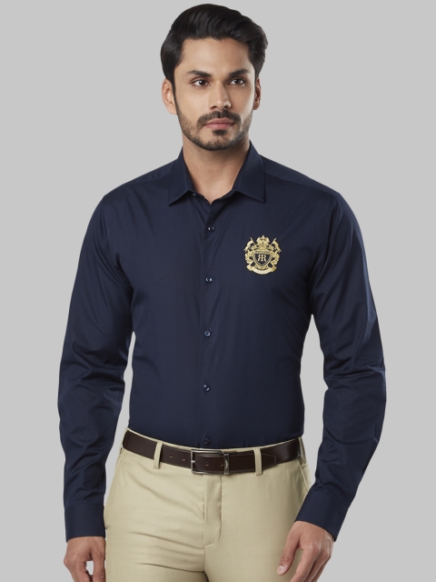 

Raymond Men Blue Slim Fit Solid Formal Shirt