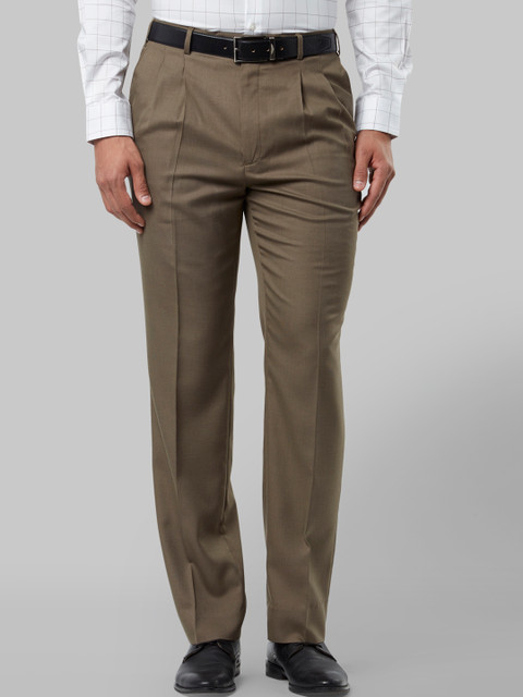 

Raymond Men Brown Regular Fit Solid Formal Trousers
