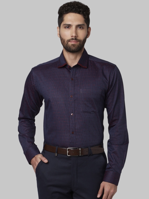 

Park Avenue Men Purple Slim Fit Striped Formal Shirt