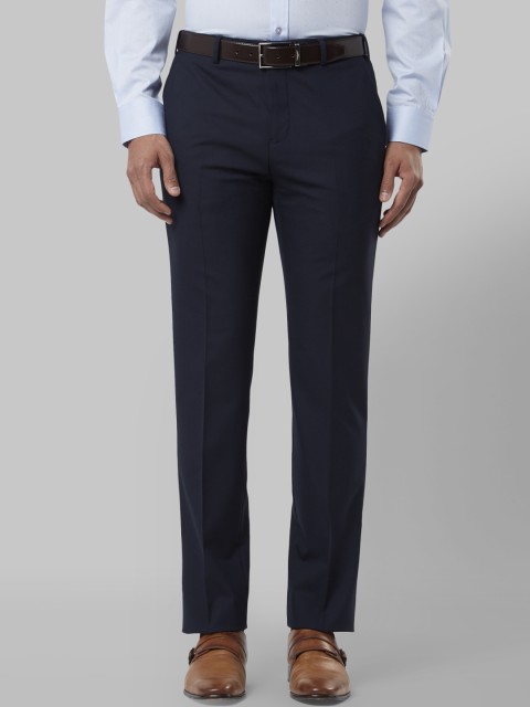 

Raymond Men Blue Regular Fit Solid Formal Trousers