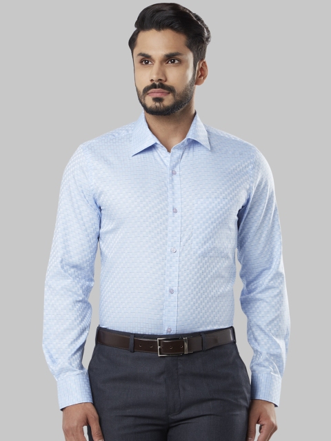 

Raymond Men Blue Regular Fit Checked Formal Shirt