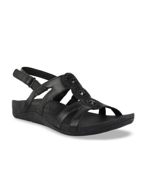 

Clarks Women Black Leather Sandals