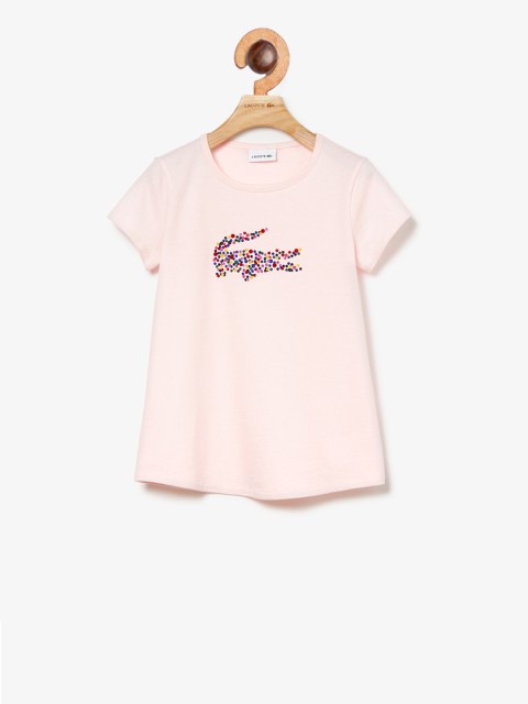 

Lacoste Girls Pink Printed Round Neck T-shirt
