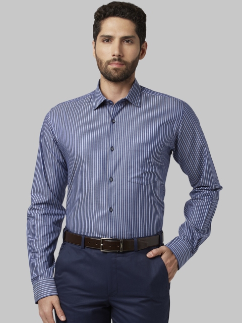 

Park Avenue Men Blue Slim Fit Striped Formal Shirt