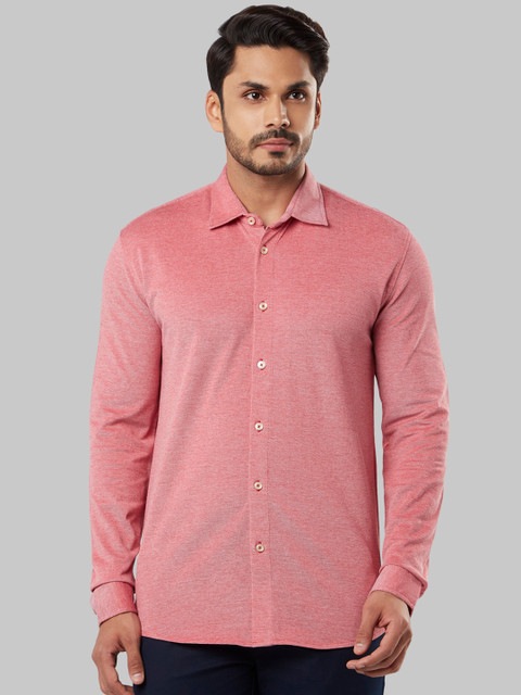 

Raymond Men Red Slim Fit Self Design Formal Shirt