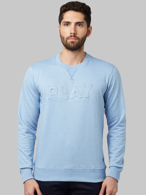 

Park Avenue Men Blue Self Design Sweatshirt