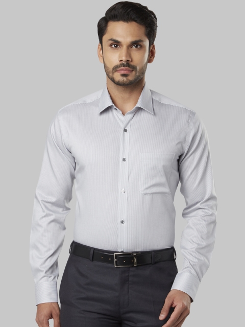 

Raymond Men Grey Regular Fit Striped Formal Shirt