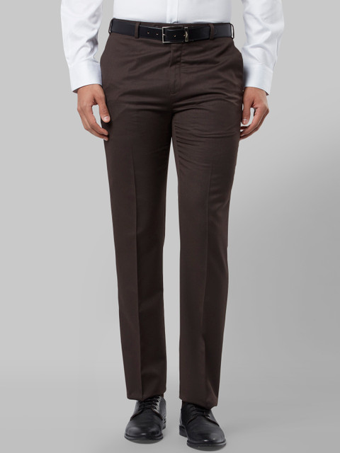 

Raymond Men Brown Regular Fit Self Design Formal Trousers