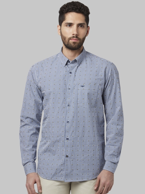 

Park Avenue Men Blue Slim Fit Checked Casual Shirt