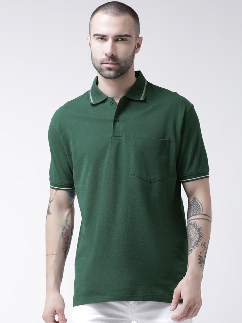

GRIFFEL Men Green Solid Polo Collar T-shirt