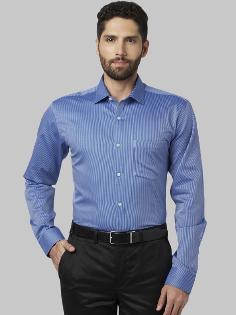 

Park Avenue Men Blue Slim Fit Striped Formal Shirt