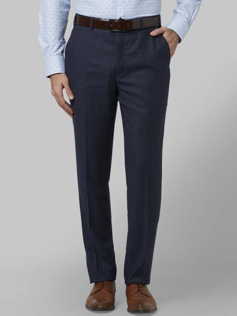 

Park Avenue Men Blue Regular Fit Solid Formal Trousers